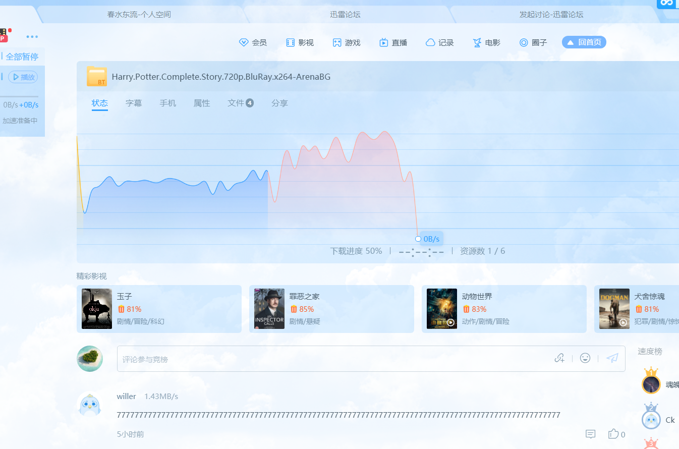 会员都冲了，现在还是0速，什么意思