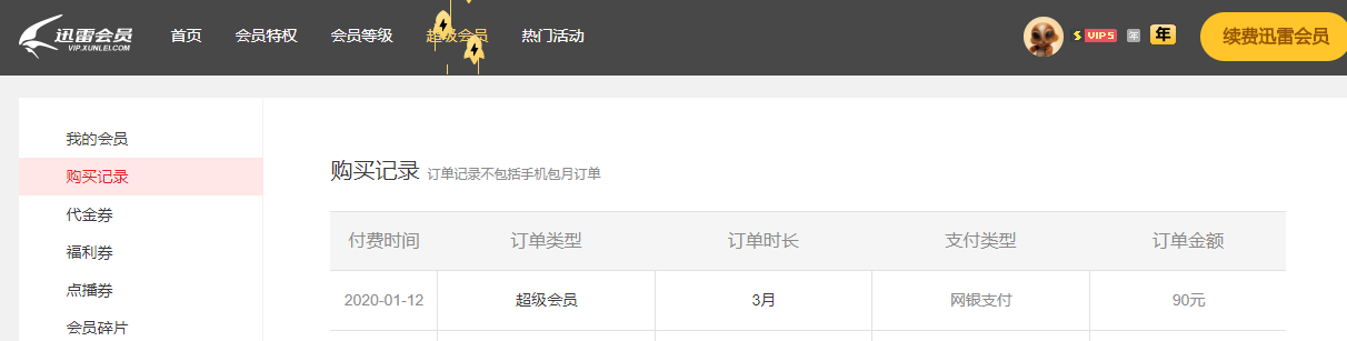 明明是超会，在迅雷x里为什么是白会？