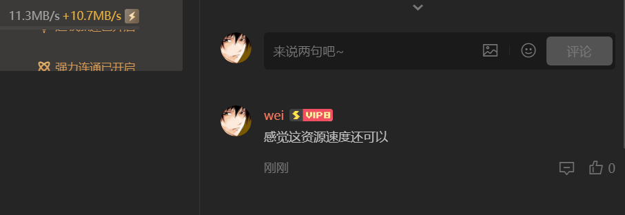 迅雷11资源评论显示速度
