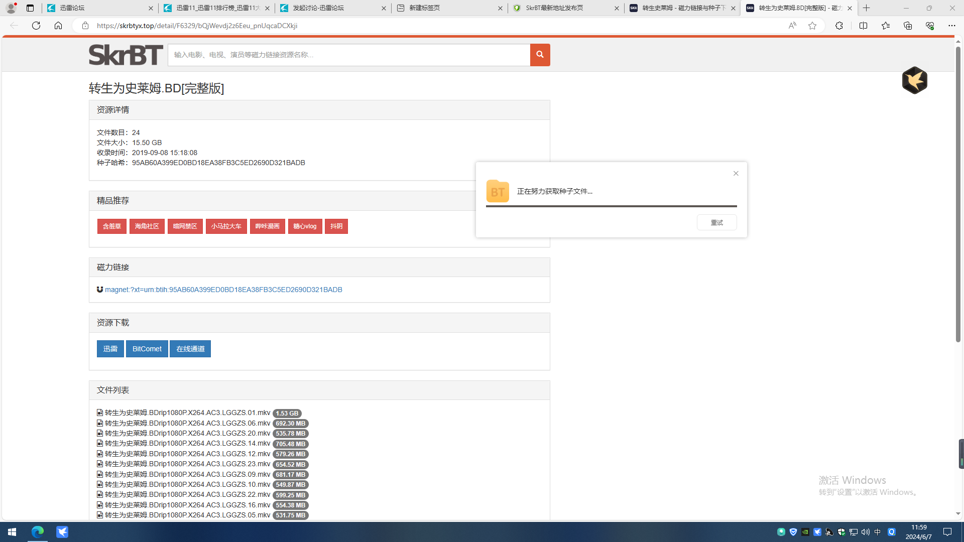 20240605后不能下磁力
