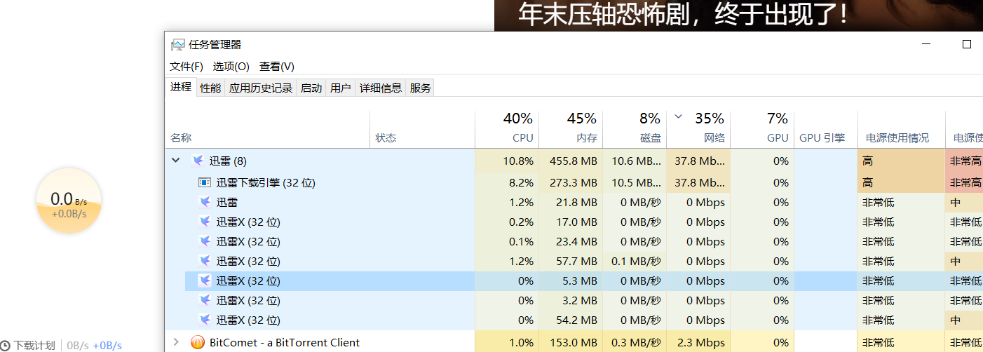 文件下载不显示速度，路由器后台却在持续的跑网络